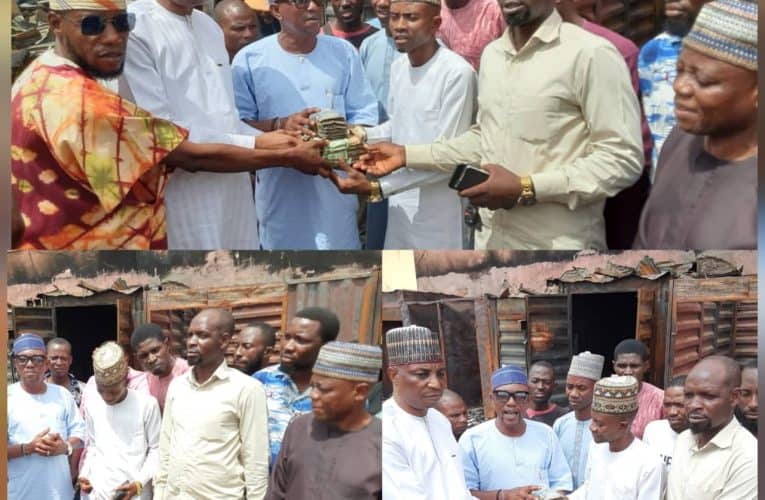 Challenge Phone Market Inferno, Hon. Mashood Mustapha brings succor to Victims, Present N1 Million Cash