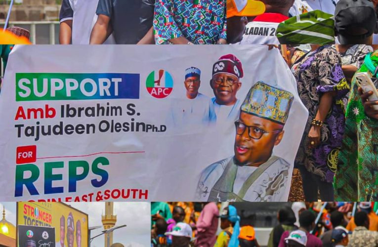 Amb. Tajudeen Olesin Shines at Kwara APC mega Rally in Ilorin